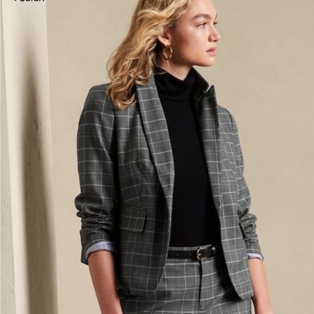 Glen plaid blazer